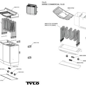 Thông số kỹ thuật dòng máy xông hơi khô Tylo Sense Commercial thương mại 10 - 20 kW