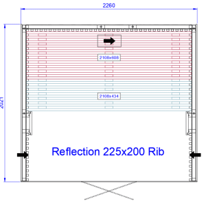 Kích thước của phòng xông hơi Tylo Reflection 225x200 rib
