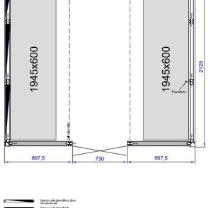 Kích thước phòng xông hơi ướt Tylo Panacea 2521 Black
